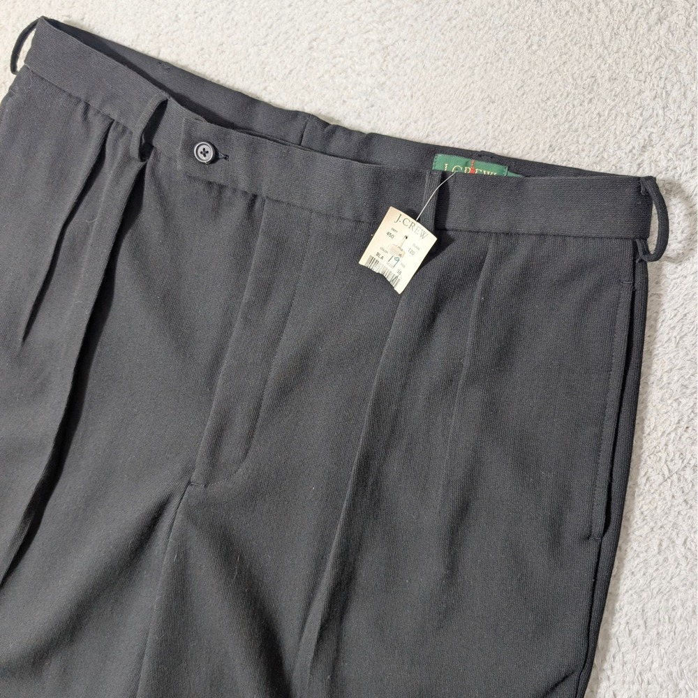 VTG NEW!‎ J Crew Oarsman Pants Mens 36/38 Black Wool Cotton Blend Pleated 26705
